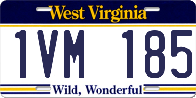 WV license plate 1VM185