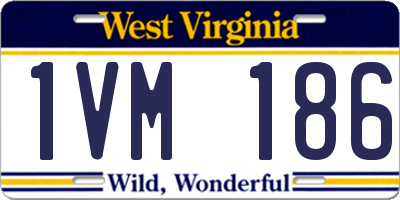 WV license plate 1VM186