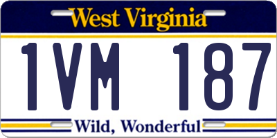 WV license plate 1VM187