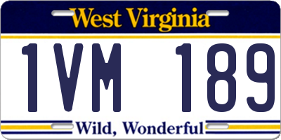 WV license plate 1VM189