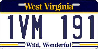 WV license plate 1VM191