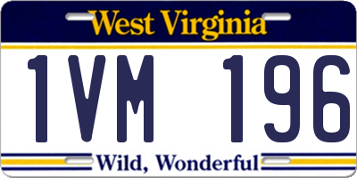WV license plate 1VM196