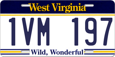 WV license plate 1VM197