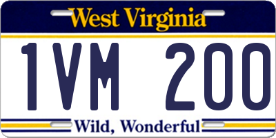 WV license plate 1VM200