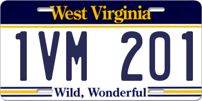 WV license plate 1VM201