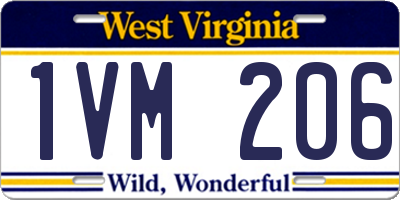 WV license plate 1VM206