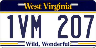 WV license plate 1VM207