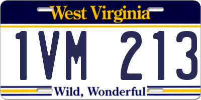 WV license plate 1VM213