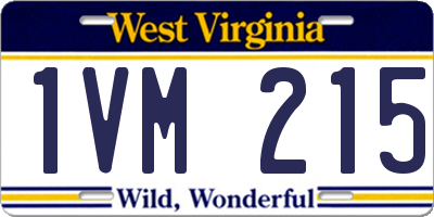 WV license plate 1VM215