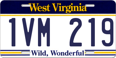 WV license plate 1VM219