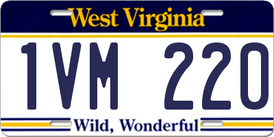 WV license plate 1VM220