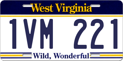 WV license plate 1VM221