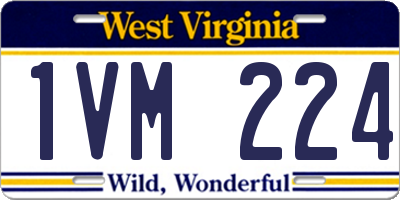 WV license plate 1VM224