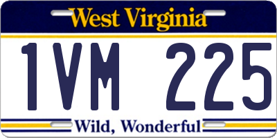 WV license plate 1VM225
