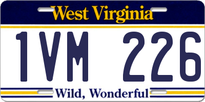 WV license plate 1VM226