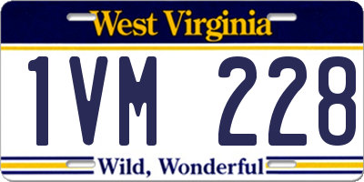 WV license plate 1VM228