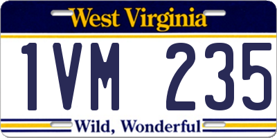 WV license plate 1VM235