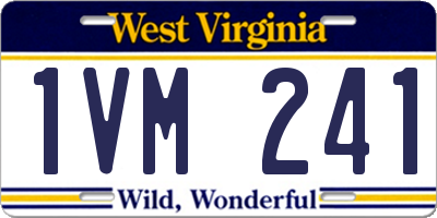 WV license plate 1VM241