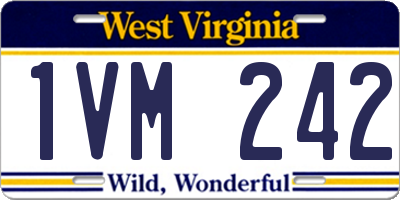 WV license plate 1VM242