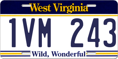 WV license plate 1VM243