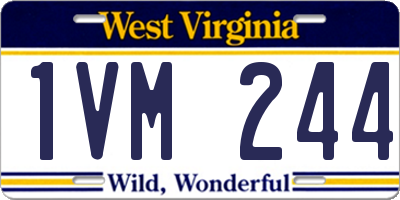 WV license plate 1VM244