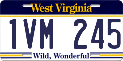 WV license plate 1VM245