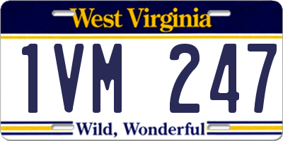 WV license plate 1VM247