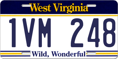 WV license plate 1VM248