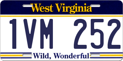 WV license plate 1VM252
