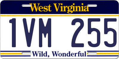 WV license plate 1VM255