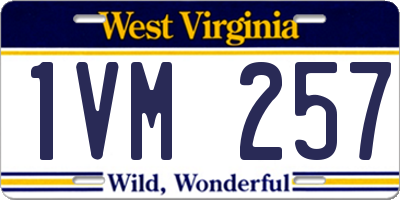 WV license plate 1VM257
