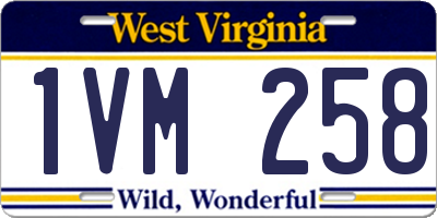 WV license plate 1VM258