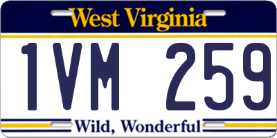 WV license plate 1VM259