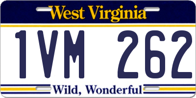 WV license plate 1VM262