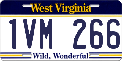 WV license plate 1VM266