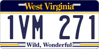 WV license plate 1VM271