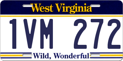 WV license plate 1VM272