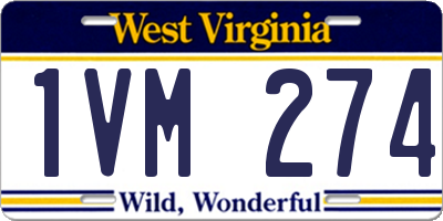 WV license plate 1VM274