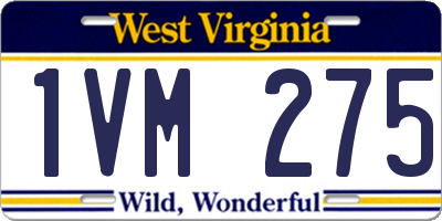 WV license plate 1VM275