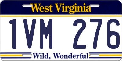 WV license plate 1VM276