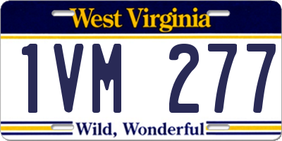 WV license plate 1VM277
