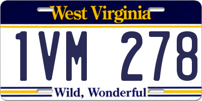 WV license plate 1VM278