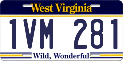 WV license plate 1VM281