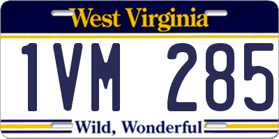 WV license plate 1VM285