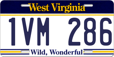 WV license plate 1VM286