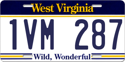 WV license plate 1VM287