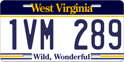 WV license plate 1VM289