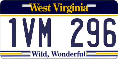 WV license plate 1VM296