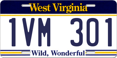 WV license plate 1VM301