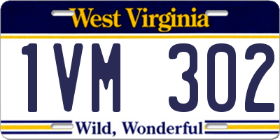 WV license plate 1VM302